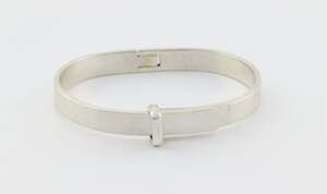 Sterling Silver Belt Design Bangle Bracelet 6 3/4" inch Taxco Mexico